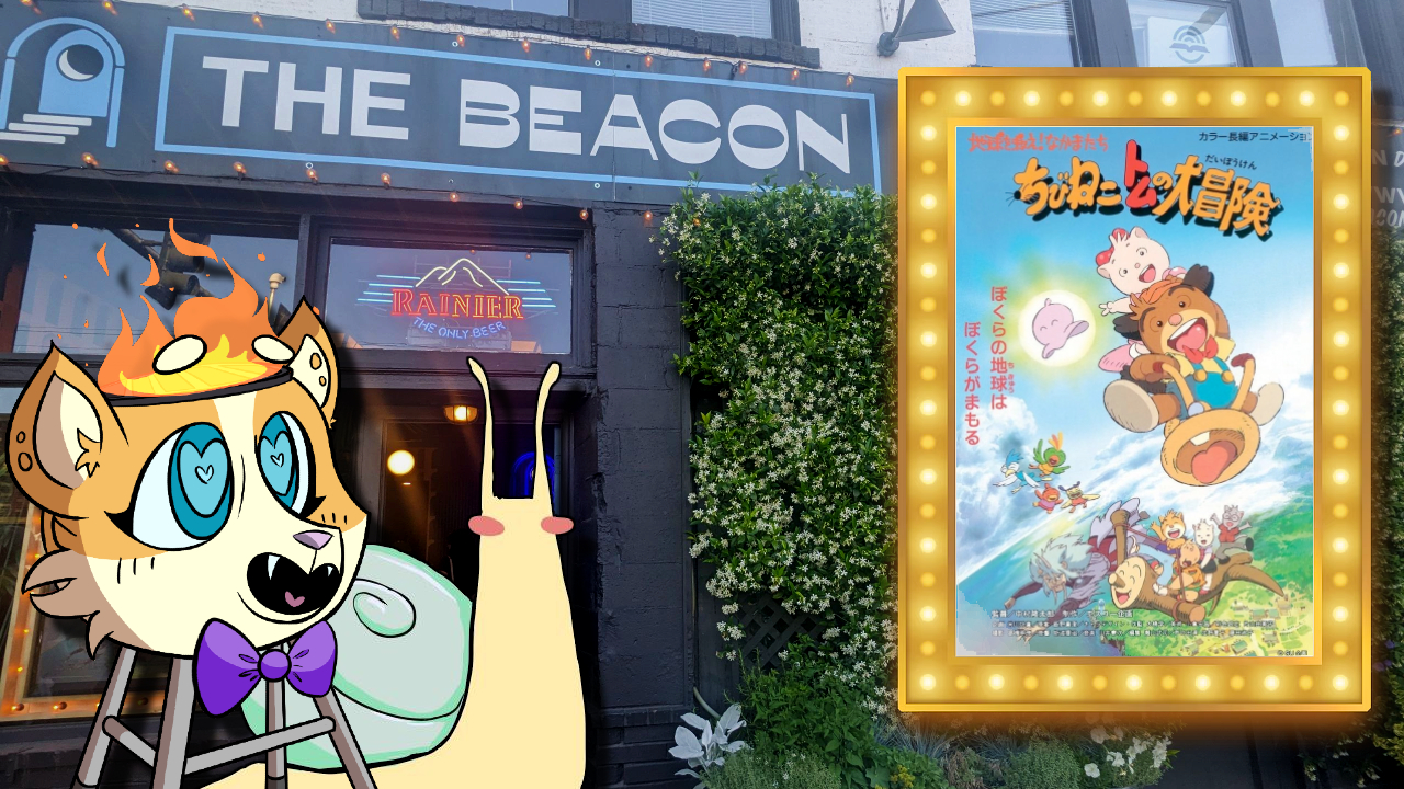A picture showing an anthropomorphic grill and a snail excitedly walking into The Beacon theater.